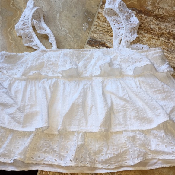 C’isa Bright White eyelet elastic top/waist length - Picture 2 of 8